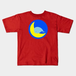 Whale on the moon Kids T-Shirt